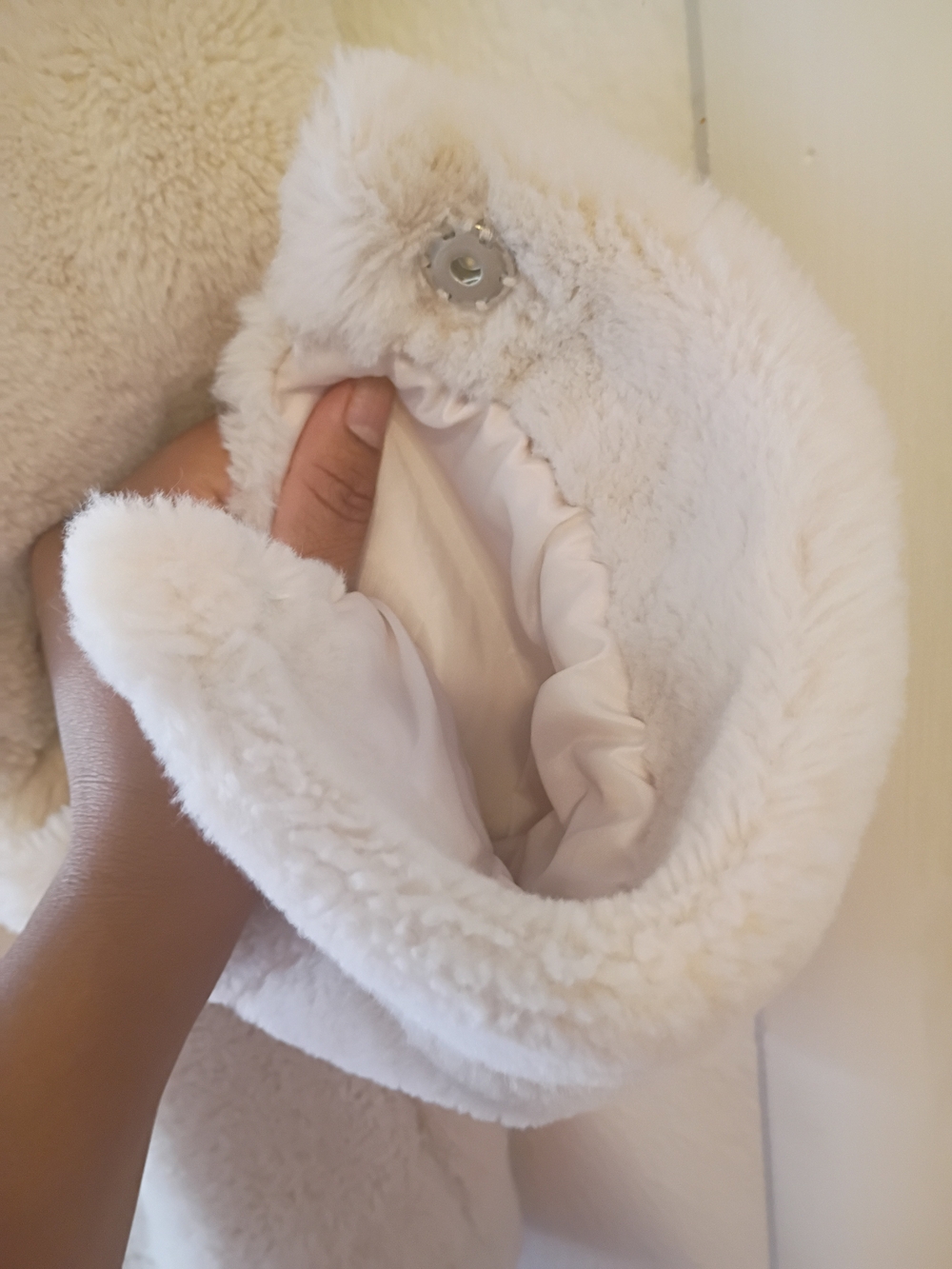 Jou Jou Plush Teddy Jacket in Cream - Picture 10 of 12
